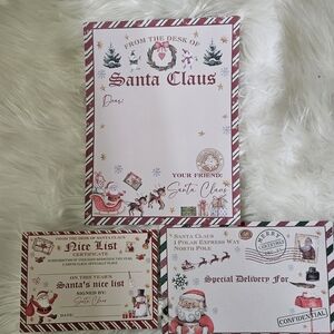 Santa Claus Stationery Set - Red and White